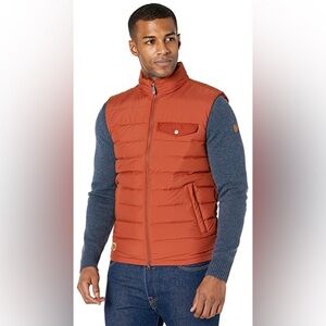 LIKE NEW Fjalraven Greenland Down Puffer Vest Liner Jacket Orange Mens XL EUC